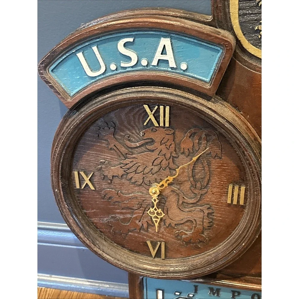 Vintage Lowenbrau Lion Dual Clock USA Munich